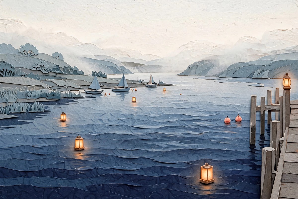 An open harbor and a dock along its edge